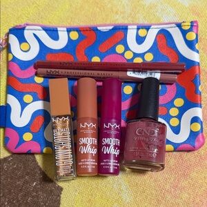 🔖 NYX Lipstick and Liner Set - Pink, Orange, Brown